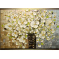 100% Handmade Flower Oil Painting Knife Painting (KVF-019)